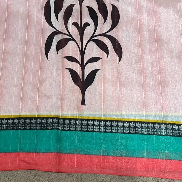 Bhagalpuri  Festival Designer Half N Half printed silk Saree - Picture 12 of 16